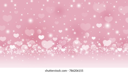 Valentines day abstract background design of heart on pink background love concept vector illustration