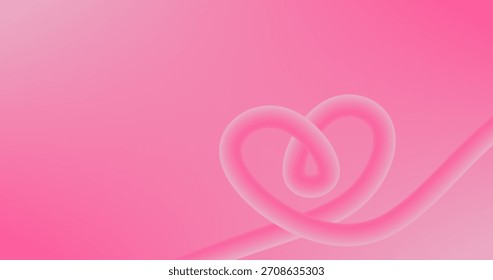 Fondo abstracto del día de San Valentín con la línea fluida en corazones Forma y Espacio para texto