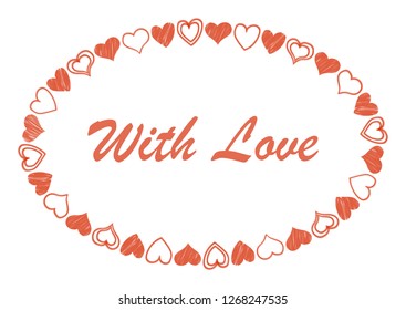 Valentine's day abstract background with hand - drawn hearts. Vector illustration. EPS10