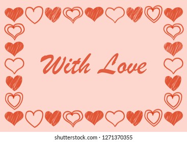 Valentine's day abstract background with hand - drawn hearts. Vector illustration. EPS10