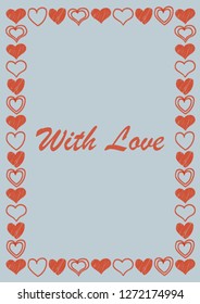 Valentine's day abstract background with hand - drawn hearts. Vector illustration. EPS10
