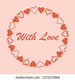 Valentine's day abstract background with hand - drawn hearts. Vector illustration. EPS10