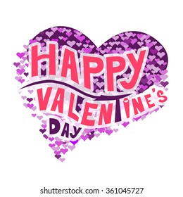 Valentine's day abstract background with hand made text