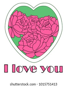 Valentine's day abstract background with  heart and flowers. Vector illustration. Card, gift