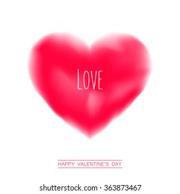 Valentine's day abstract background with heart. Big Red Heart, Isolated On White Background. Red valentine heart. Love concept. Valentine's day vector illustration.