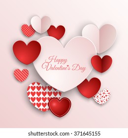 Valentine's day abstract background with heart shapes. Vector illustration