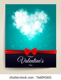 Valentine's Day. Abstract background with a heart from a fog, on a beautiful background. Vector illustration