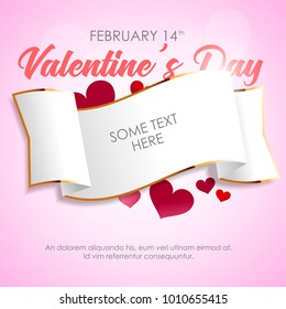 Valentine's day abstract background with hearts. Vector illustration.