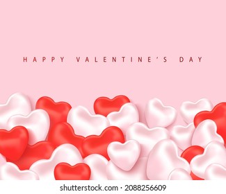 Valentine's Day abstract background with hearts. Design for a love banner or greeting card. Vector illustration.