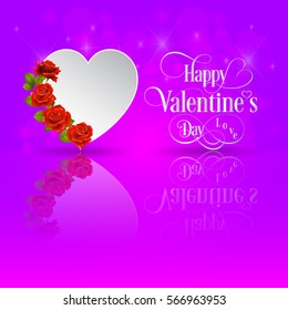 Valentine's day abstract background with hearts. Vector illustration.