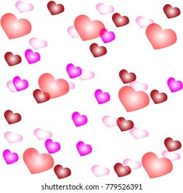 Valentine's Day abstract background with hearts ,vector illustration .