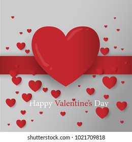 Valentine's day abstract background with heart.Vector illustration