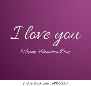 Valentines Day abstract background with long shadow text. Vector illustration eps 10