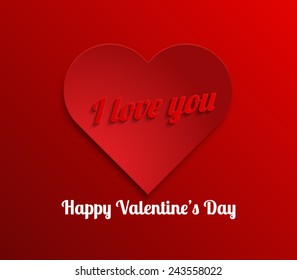 Valentines Day abstract background with long shadow text. Vector illustration eps 10