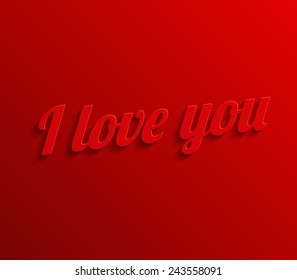 Valentines Day abstract background with long shadow text. Vector illustration eps 10