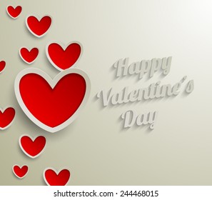 Valentines Day abstract background with long shadow text. Vector illustration eps 10 
