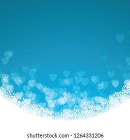 Valentine's Day abstract background on blue background. Vector illustration