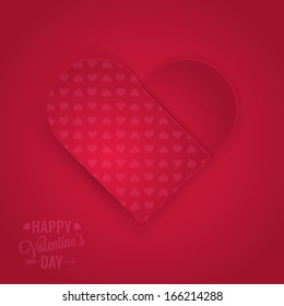 Valentine's day abstract background with paper heart. Vector illustration