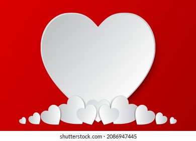 valentines day abstract background with paper cut hearts.vector