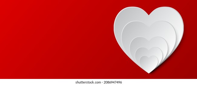 valentines day abstract background with paper cut hearts.vector