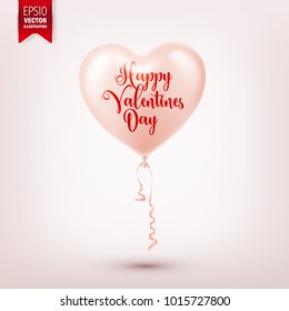 Valentine's day abstract background with red 3d balloons. Heart shape. February 14, love. Romantic wedding greeting card.Women's, Mother's day.