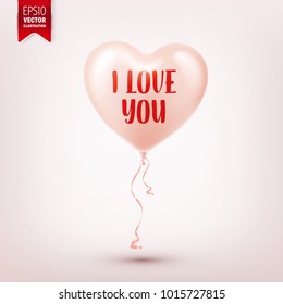 Valentine's day abstract background with red 3d balloons. Heart shape. February 14, love. Romantic wedding greeting card.Women's, Mother's day.