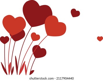 Valentine's Day abstract background with red balloons. Heart shape. February 14, love. Romantic wedding card. Women's, Mother's Day. Eps 10