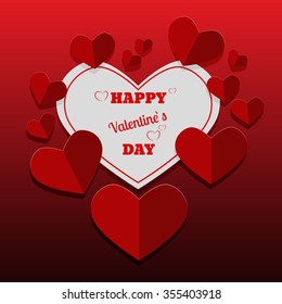 Valentine's day abstract background with red heart. Vector illustration eps 10