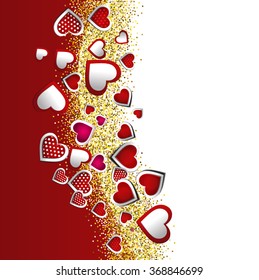 Antecedentes abstractos del día de San Valentín con corazones rojos y blancos
