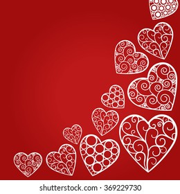 Valentine`s Day abstract background. Red.