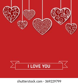 Valentine`s Day abstract background. Red.