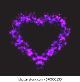 Valentine's day abstract background with red and white hearts with festive light
