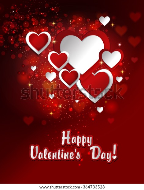 Valentines Day Abstract Background Red White Stock Vector Royalty