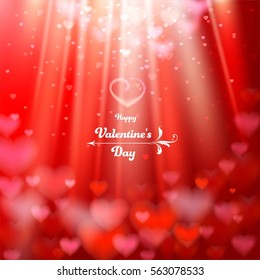 Valentine's Day. Abstract background with shiny hearts. Vector Eps 10.