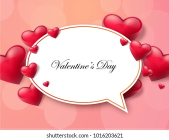 Valentine's day abstract background TextBox with beautifull hearts. Vector illustration
