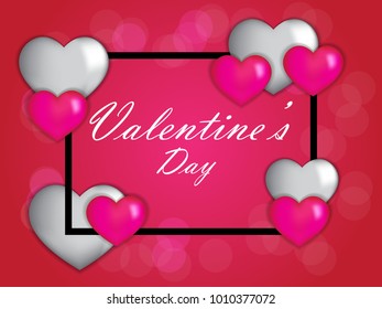 Valentine`s Day abstract background. Vector illustration.