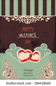Valentine`s Day abstract background. Vector frame with Place for your text.