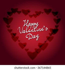 Valentine's day abstract background with vintage pattern heart. Vector illustration