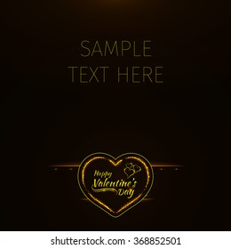 Valentines day abstract card, gold lights design