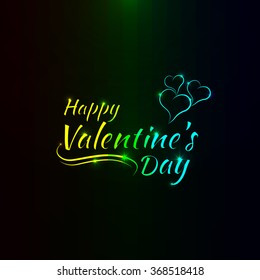Valentines day abstract card, gradient lights design