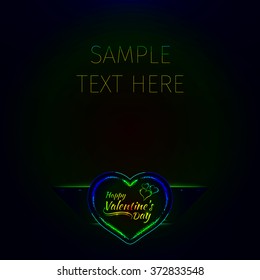 Valentines day abstract card, gradient lights design