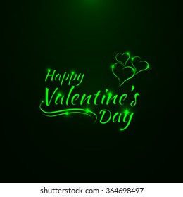 Valentines day abstract card, green lights design