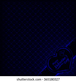 Valentines day abstract card, navy lights design