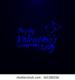 Valentines day abstract card, navy lights design