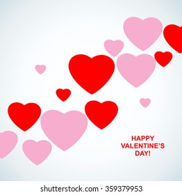 Valentines day. Abstract cards with hearts and background