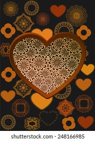 Valentine's Day with abstract flowers.