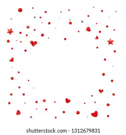 Valentines Day  abstract geometric color background with confetti