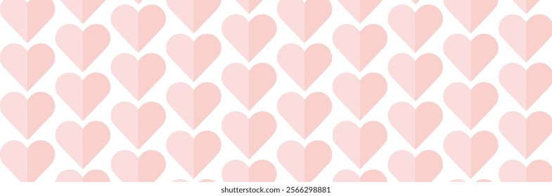 Valentine's day abstract geometric seamless pattern bauhaus. Mosaic minimalist background, banner, template with simple shapes, hearts.