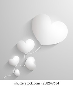 Valentines day. Abstract paper 3d hearts card vector