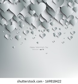 Valentines day. Abstract paper hearts. Love